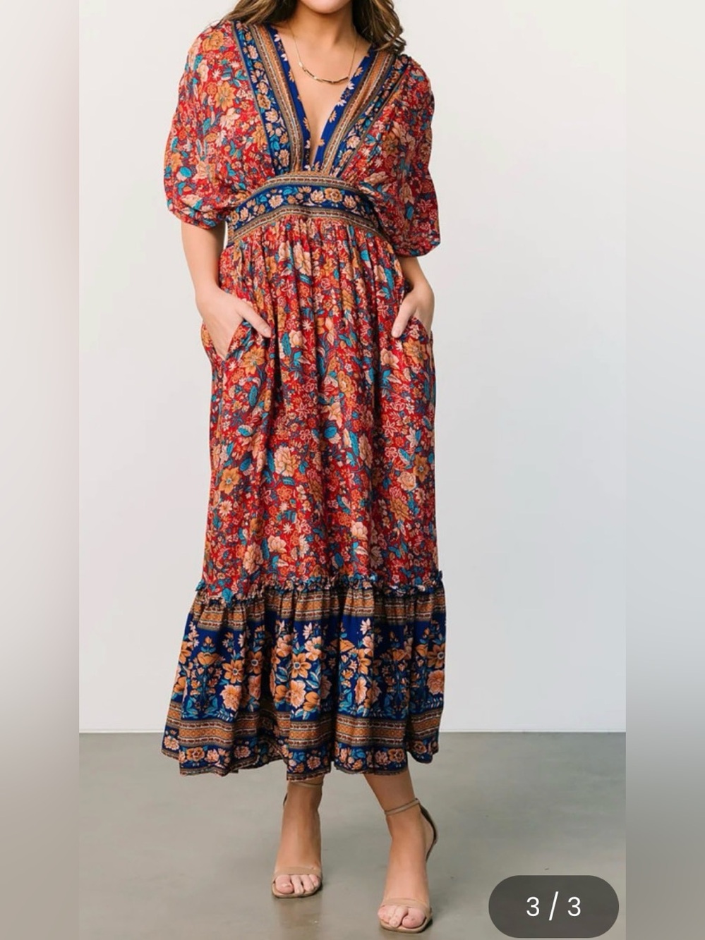 Boho  Maxi  Dress. READ: sizing is off! TAG says XL 16/18 but it is like a L 12